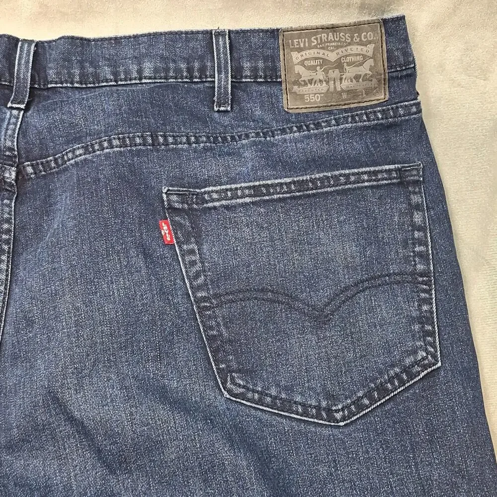 Levis 550 Mens Jeans 50x30 Blue Big & Tall Cotton Blend Stretch Denim Pants